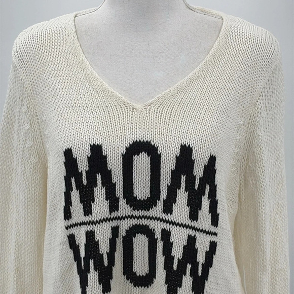 Wooden Ships Mom Wow Knit Open Weave Sweater - Size XS/S - Picture 2 of 5